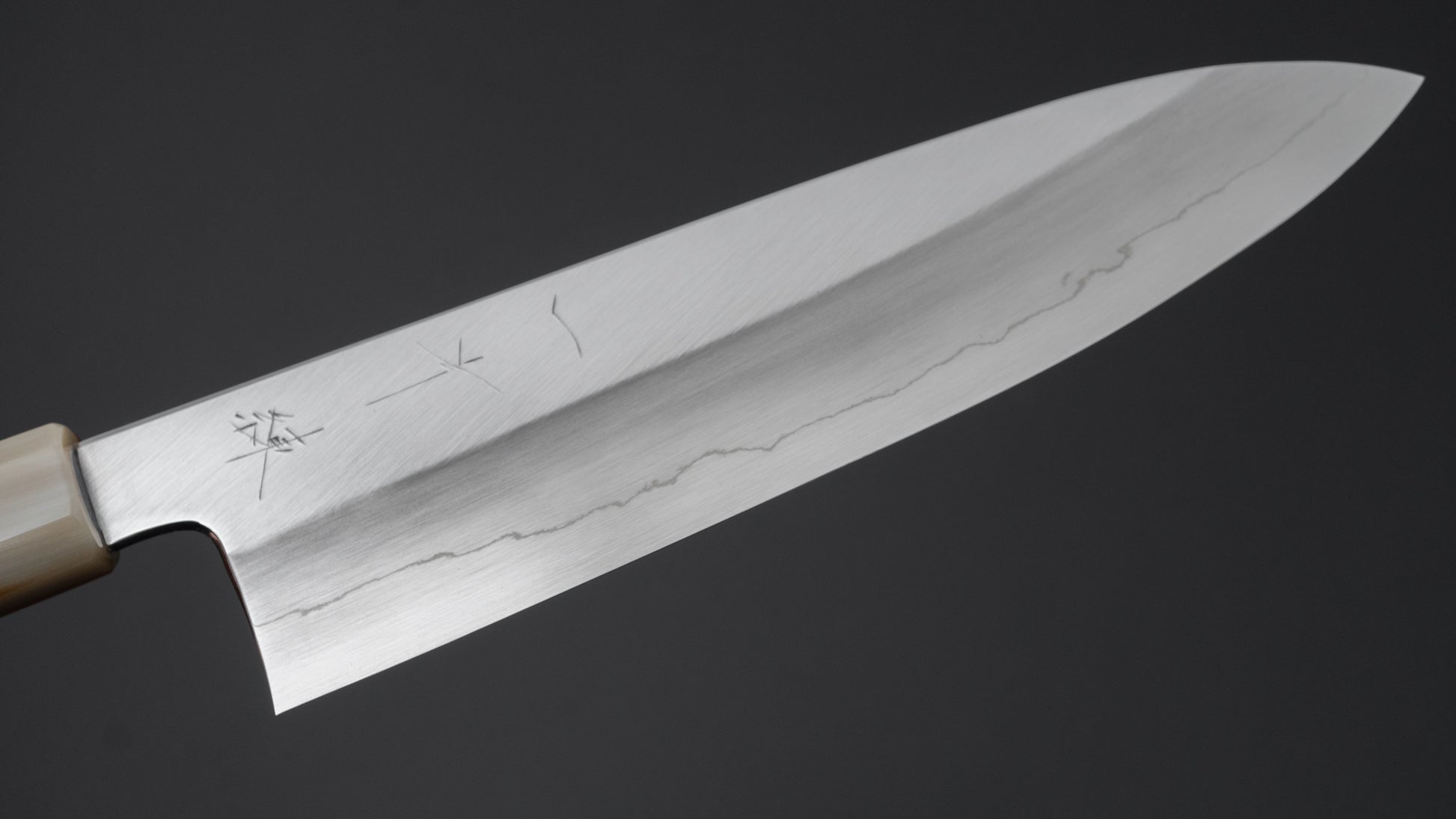 Hitohira Kikuchiyo Ren Silver #3 Gyuto 210mm Ebony Handle