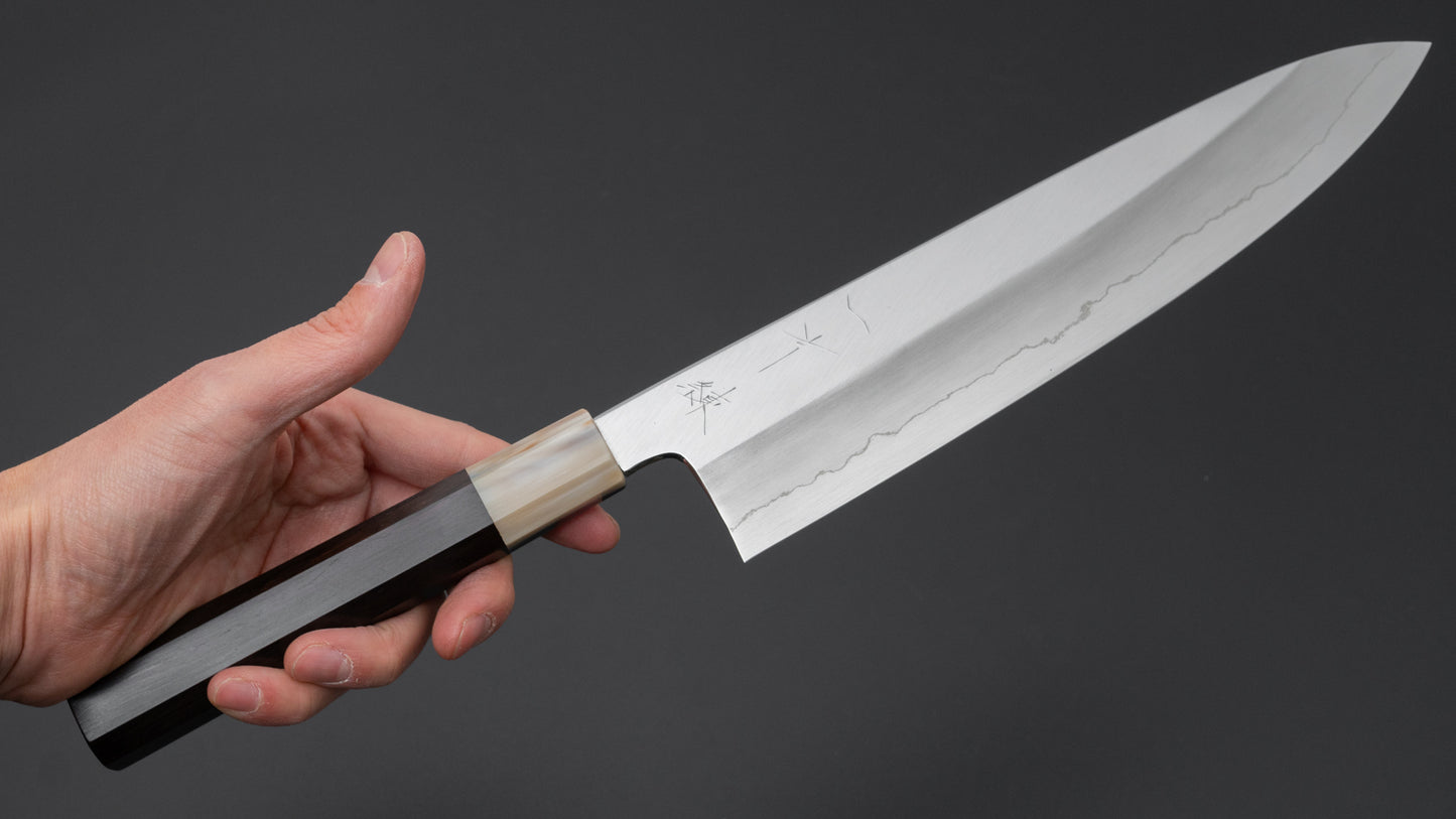Hitohira Kikuchiyo Ren Silver #3 Gyuto 240mm Ebony Handle