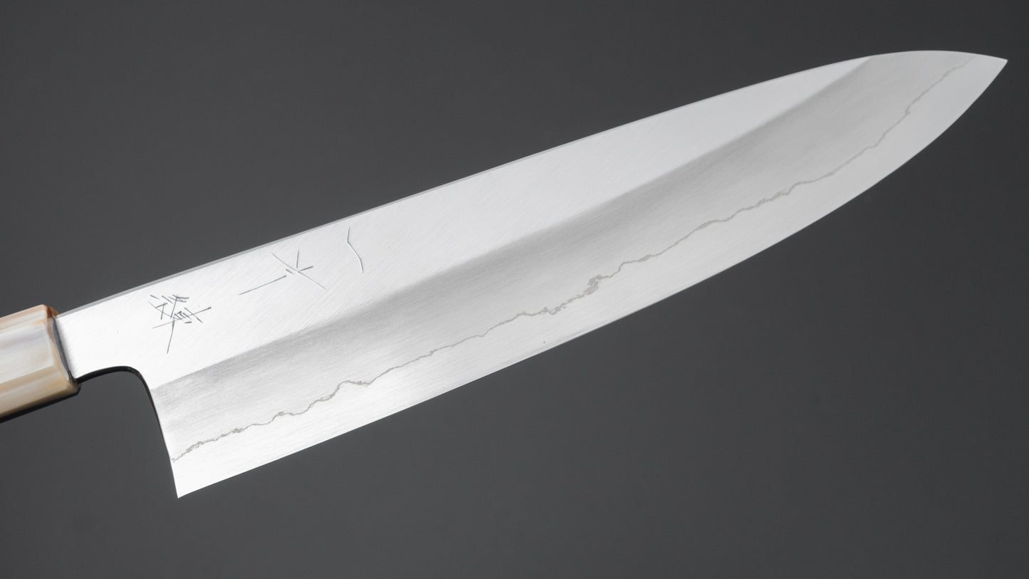 Hitohira Kikuchiyo Ren Silver #3 Gyuto 240mm Ebony Handle