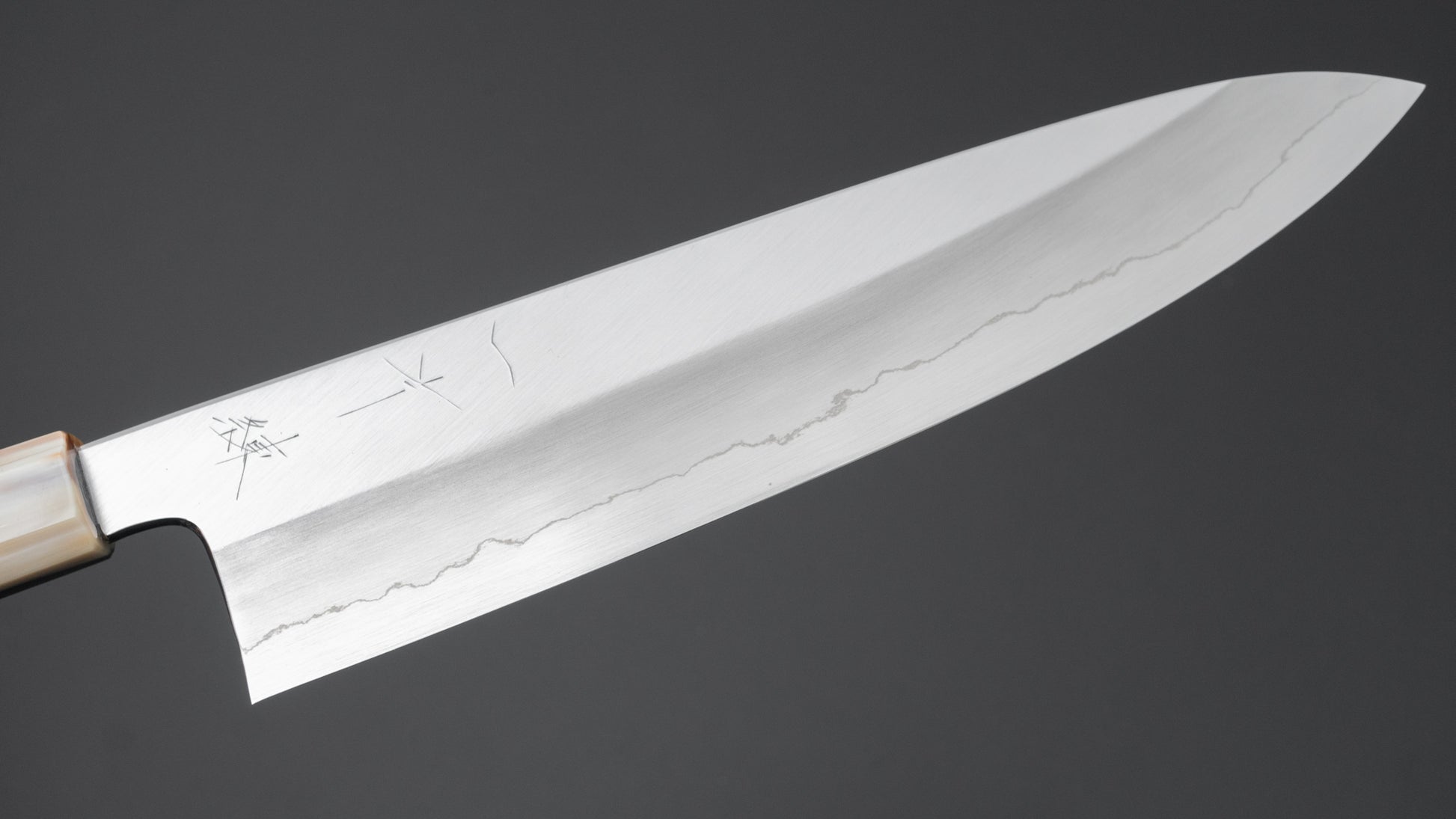 Hitohira Kikuchiyo Ren Silver #3 Gyuto 240mm Ebony Handle