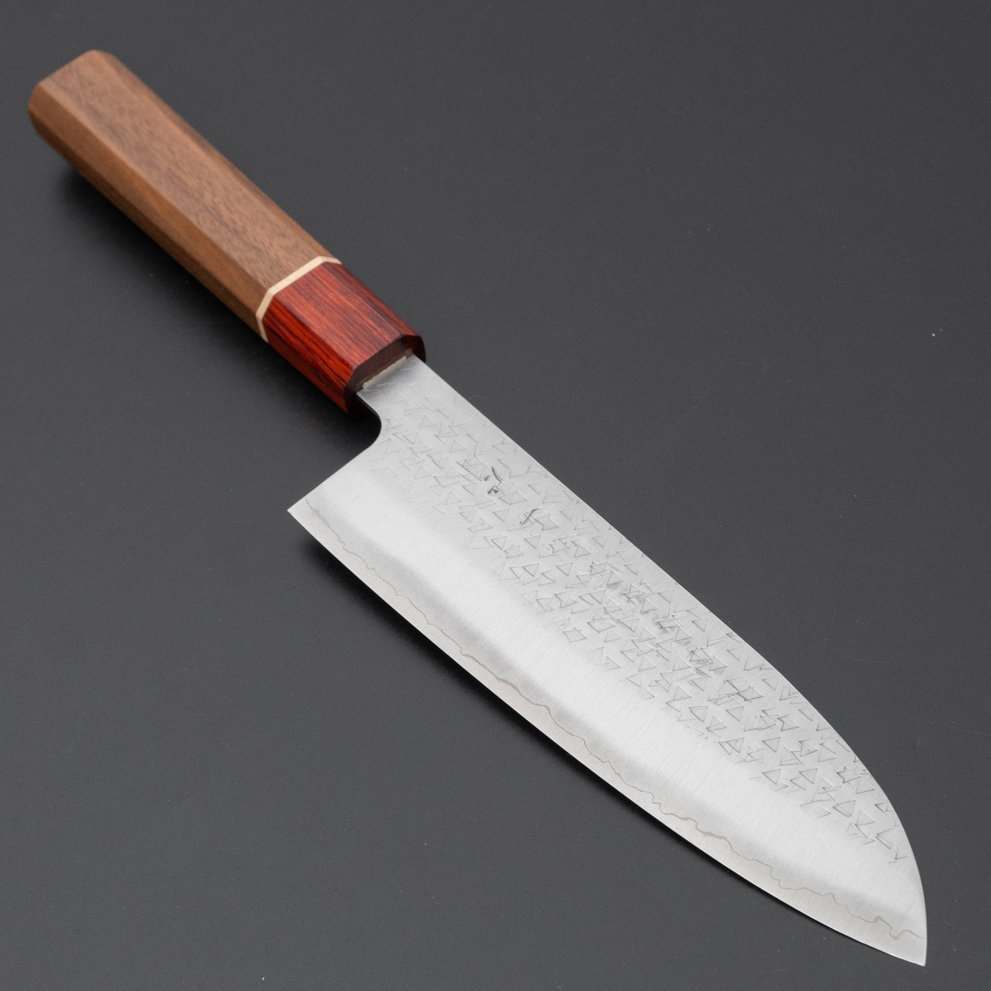 Hitohira Echizen SG2 Tsuchime Santoku 170mm Walnut Handle
