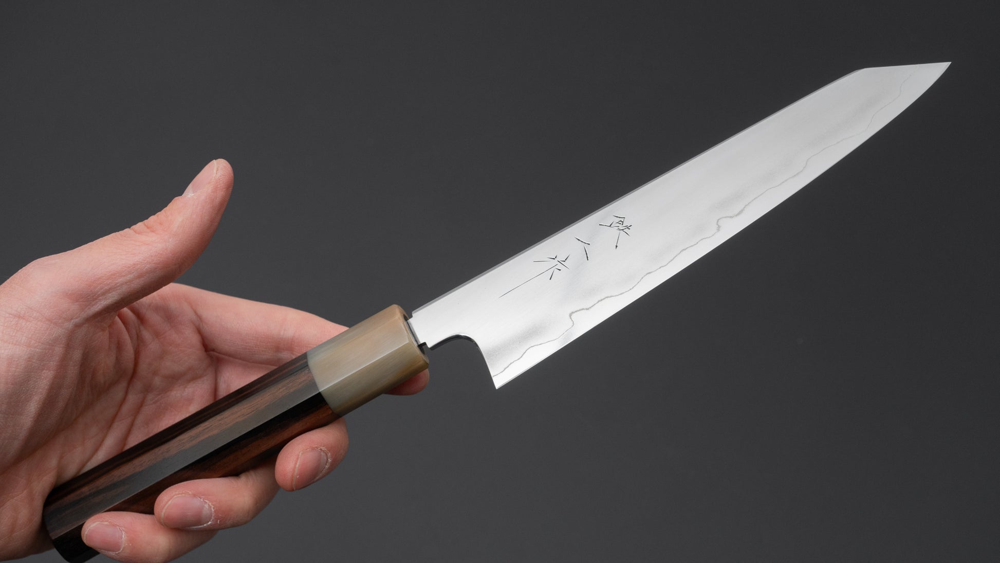 Tetsujin Silver #3 Ukiba Kiritsuke Petty 165mm Taihei Makassar Ebony Handle