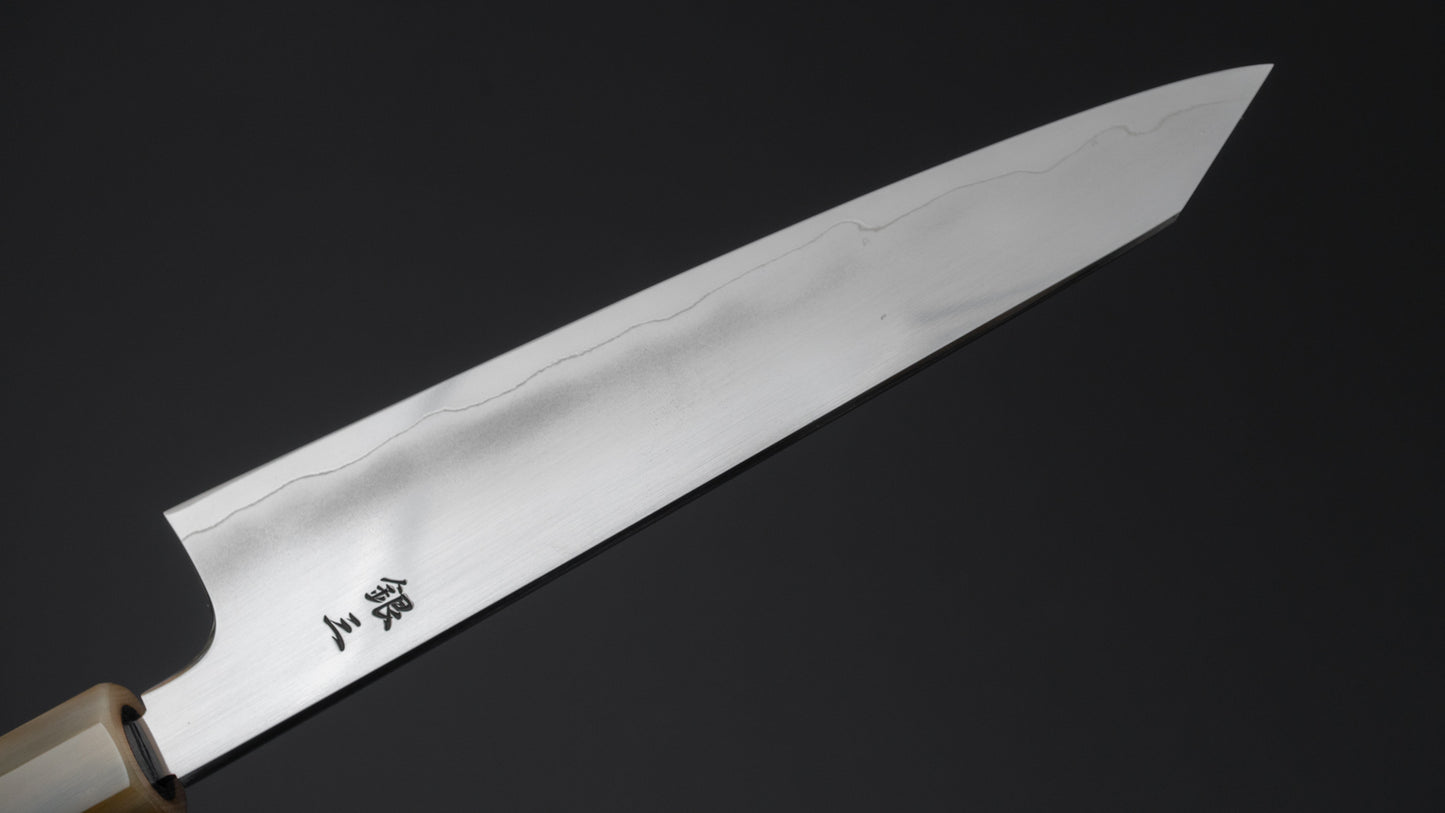 Tetsujin Silver #3 Ukiba Kiritsuke Petty 165mm Taihei Makassar Ebony Handle