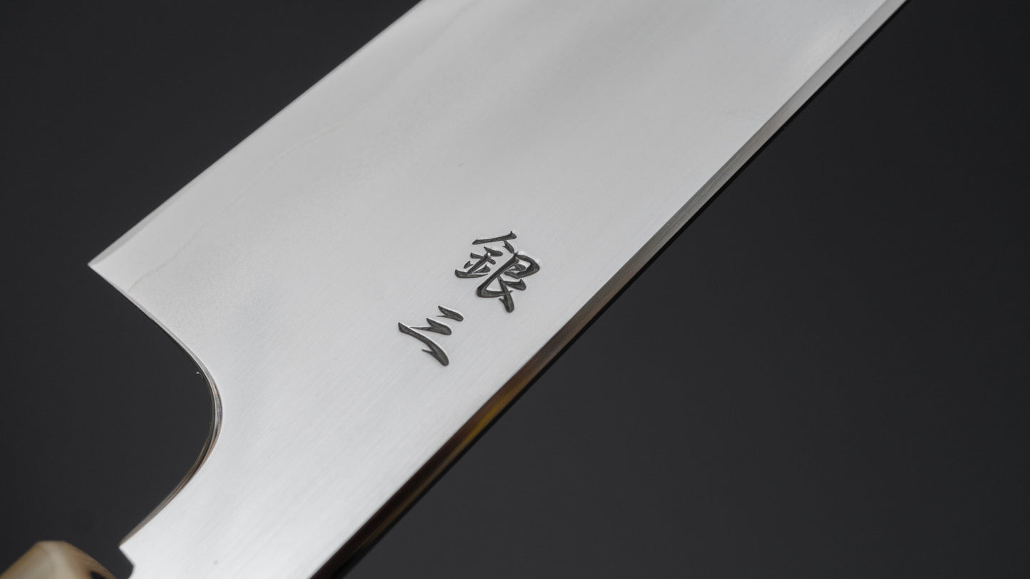 Tetsujin Silver #3 Ukiba Kiritsuke Petty 165mm Taihei Makassar Ebony Handle