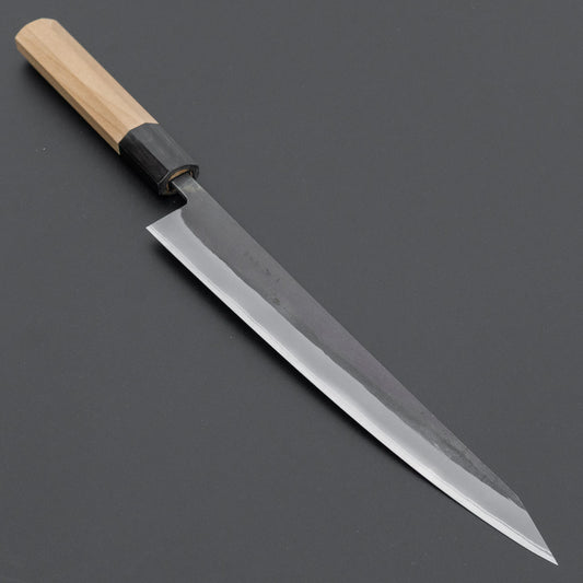 Hitohira TD Blue #2 Stainless Clad Kurouchi Sujihiki 240mm Ho Wood Handle