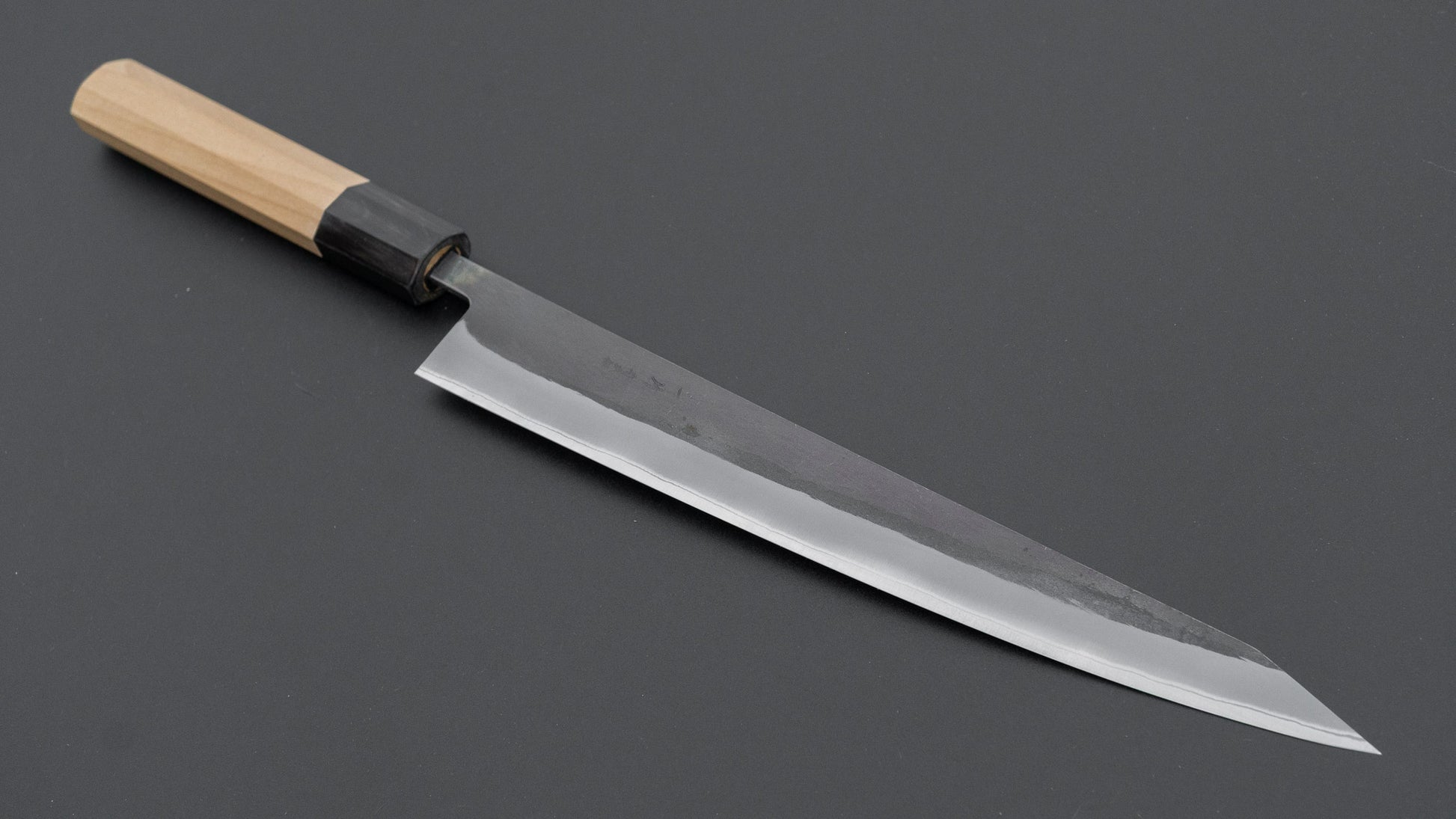 Hitohira TD Blue #2 Stainless Clad Kurouchi Sujihiki 240mm Ho Wood Handle