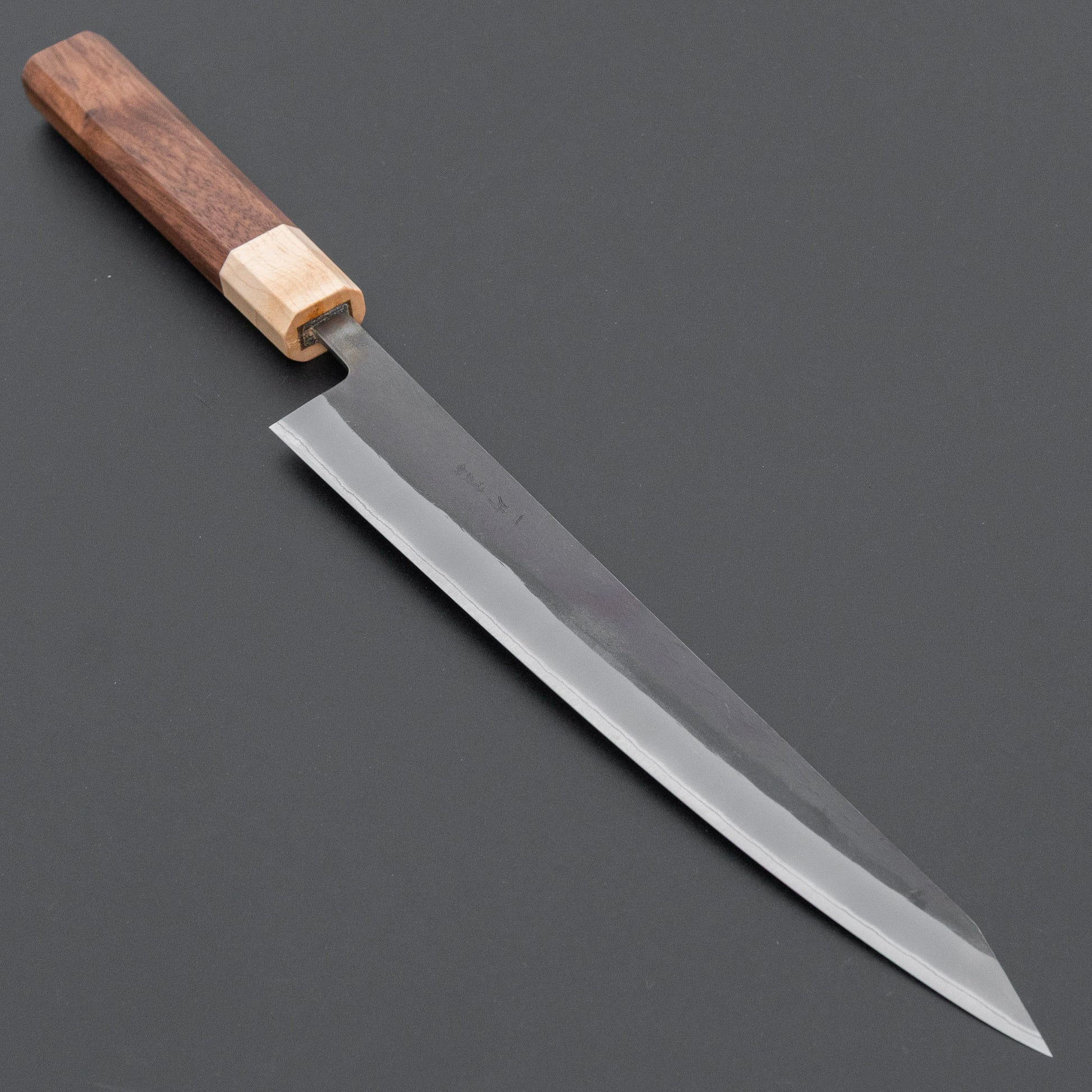 Hitohira TD Blue #2 Stainless Clad Kurouchi Sujihiki 240mm Walnut Handle