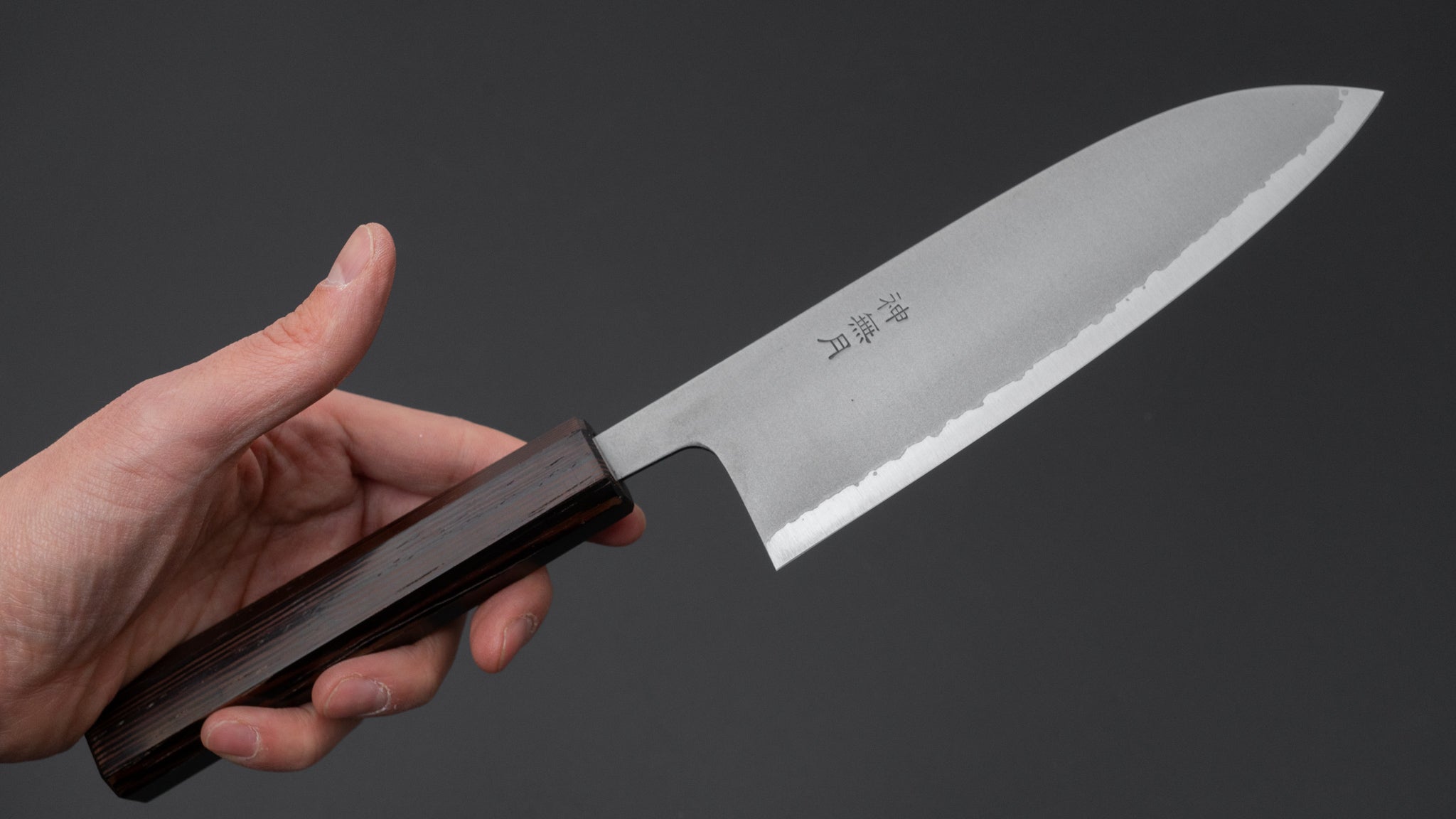 Myojin Riki Kannnazuki White #2 Stainless Clad Kasumi Santoku