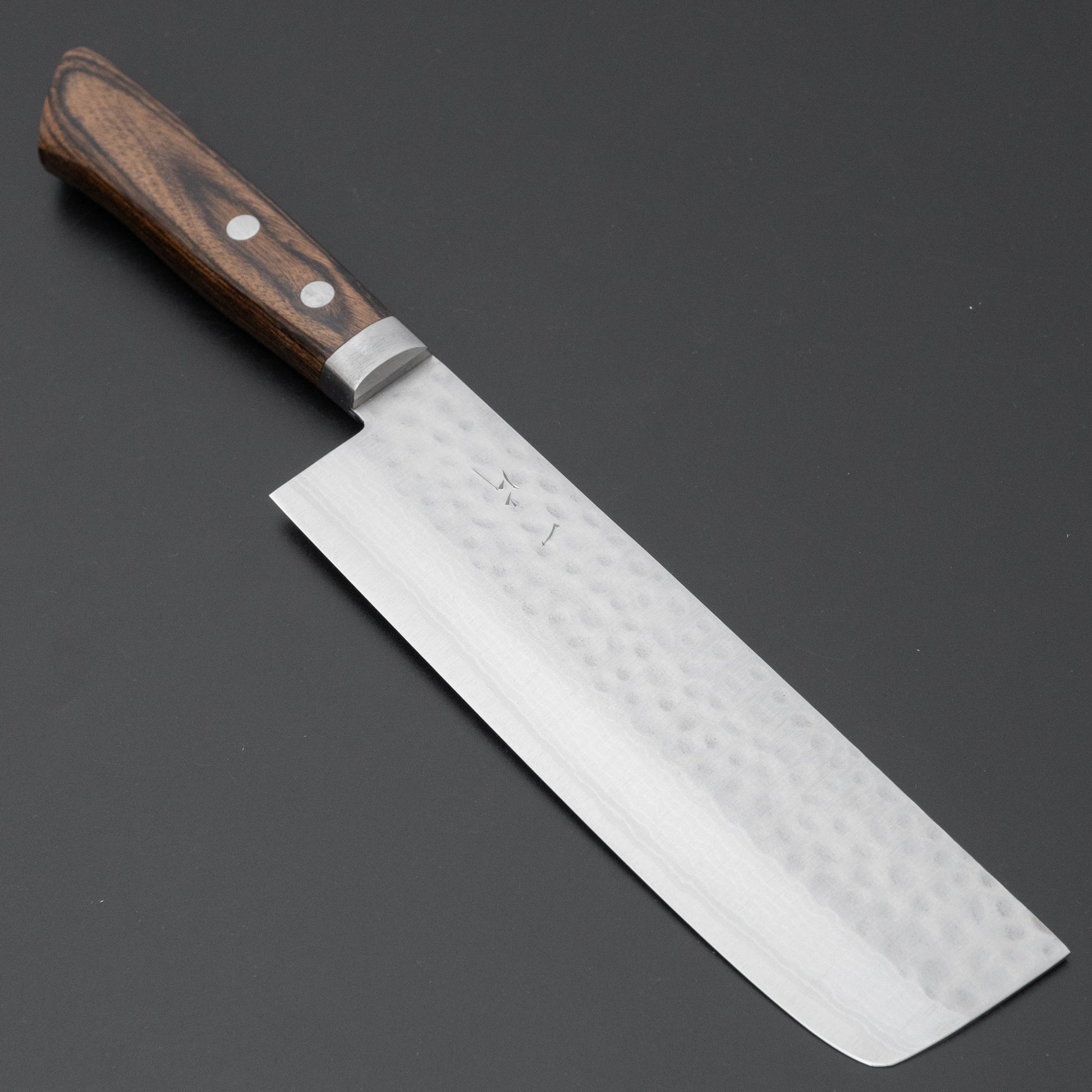 Hitohira NM V10 Tsuchime Damascus Nakiri 165mm Imitation Mahogany Handle