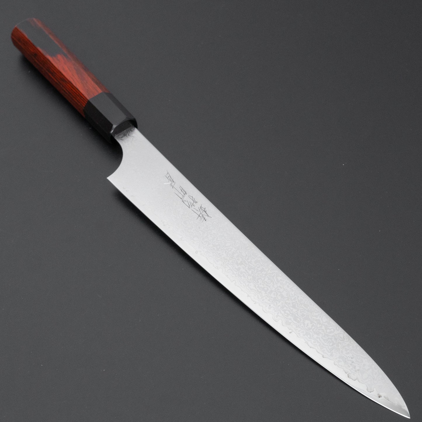 Hitohira Imojiya TH Damascus Sujihiki 270mm Pakka Handle (Red)