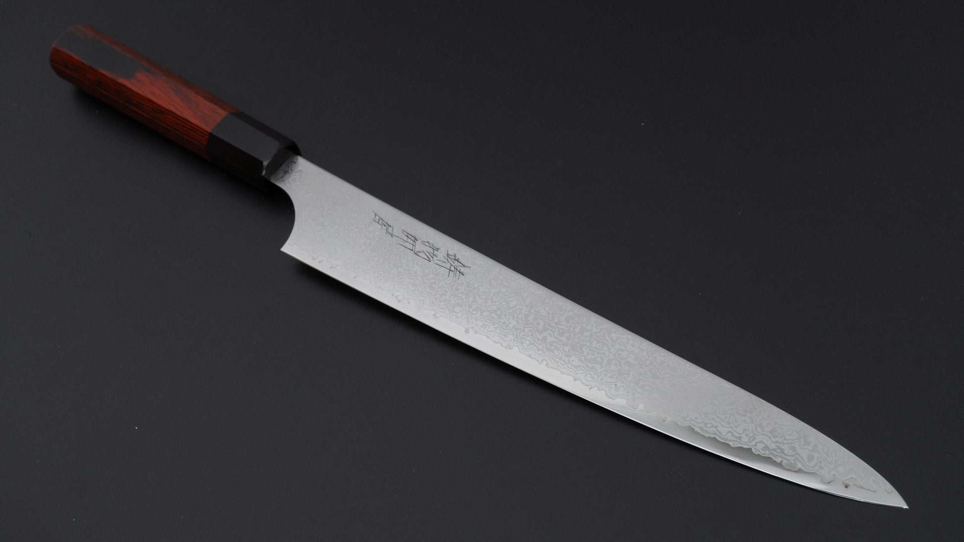 Hitohira Imojiya TH Damascus Sujihiki 270mm Pakka Handle (Red)