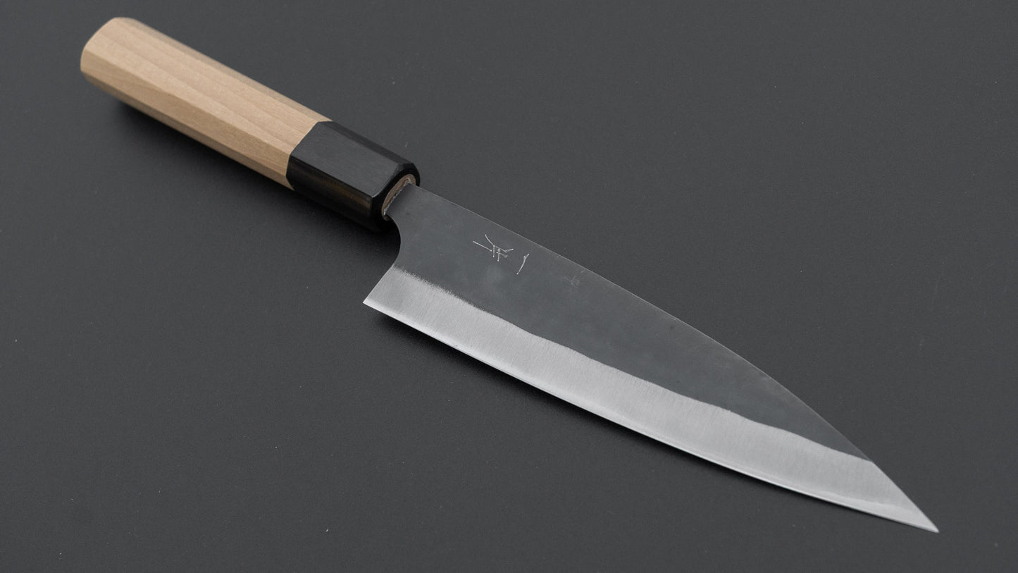 Hitohira Hizen Kurouchi Blue #1 Stainless Clad Ajikiri 145mm Ho Wood Handle