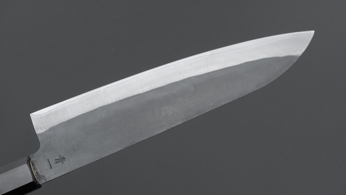 Hitohira Hizen Kurouchi Blue #1 Stainless Clad Gyuto 210mm Ho Wood Handle