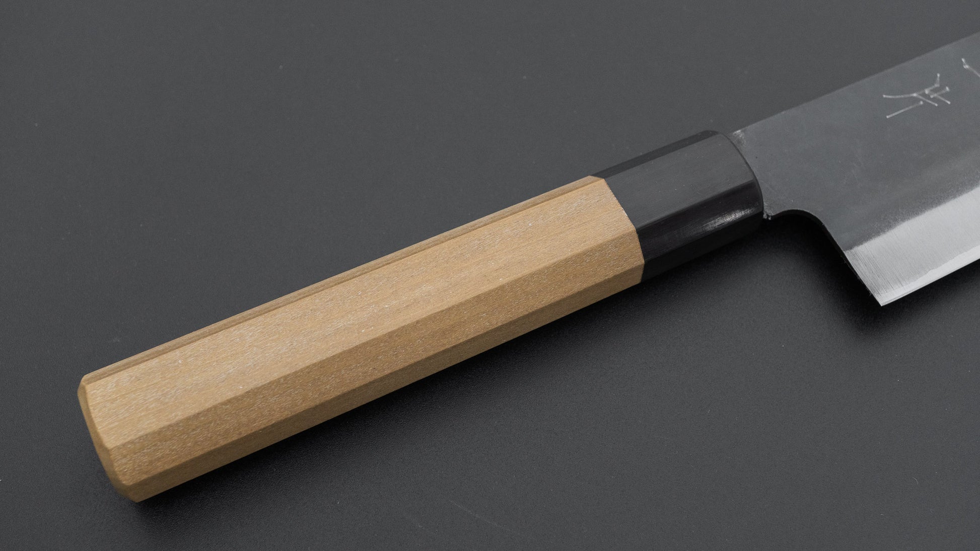 Hitohira Hizen Kurouchi Blue #1 Stainless Clad Gyuto 210mm Ho Wood Handle