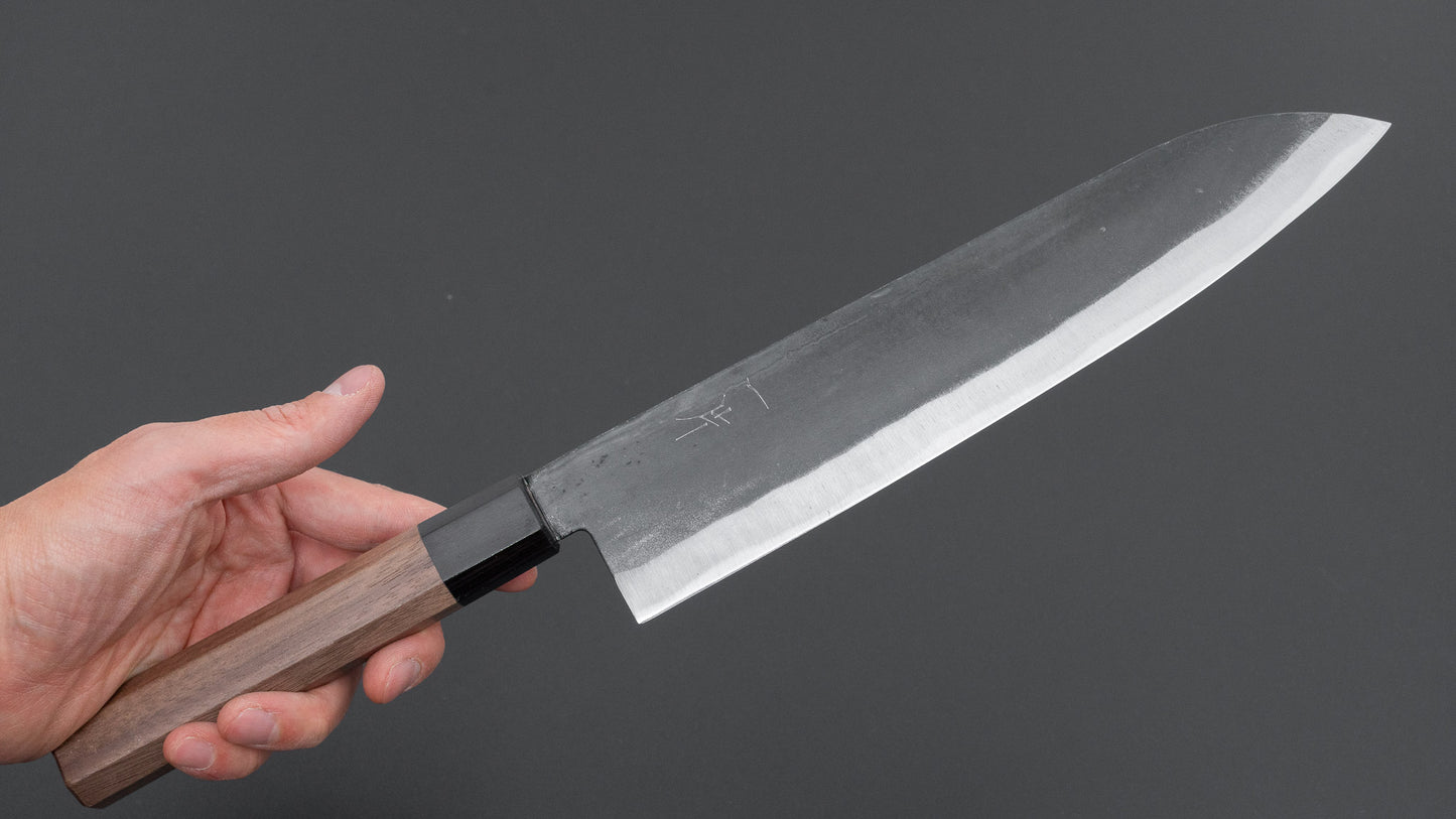 Hitohira Hizen Kurouchi Blue #1 Gyuto 240mm Walnut Handle