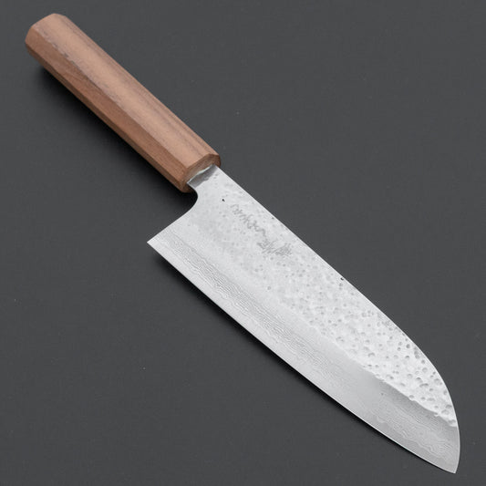Makoto Kurosaki STK VG-7 Tsuchime Damascus Santoku 165mm Walnut Handle