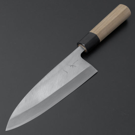 Hitohira Gorobei White #3 Left-Handed Deba 180mm Ho Wood Handle (D-Shape) - HITOHIRA