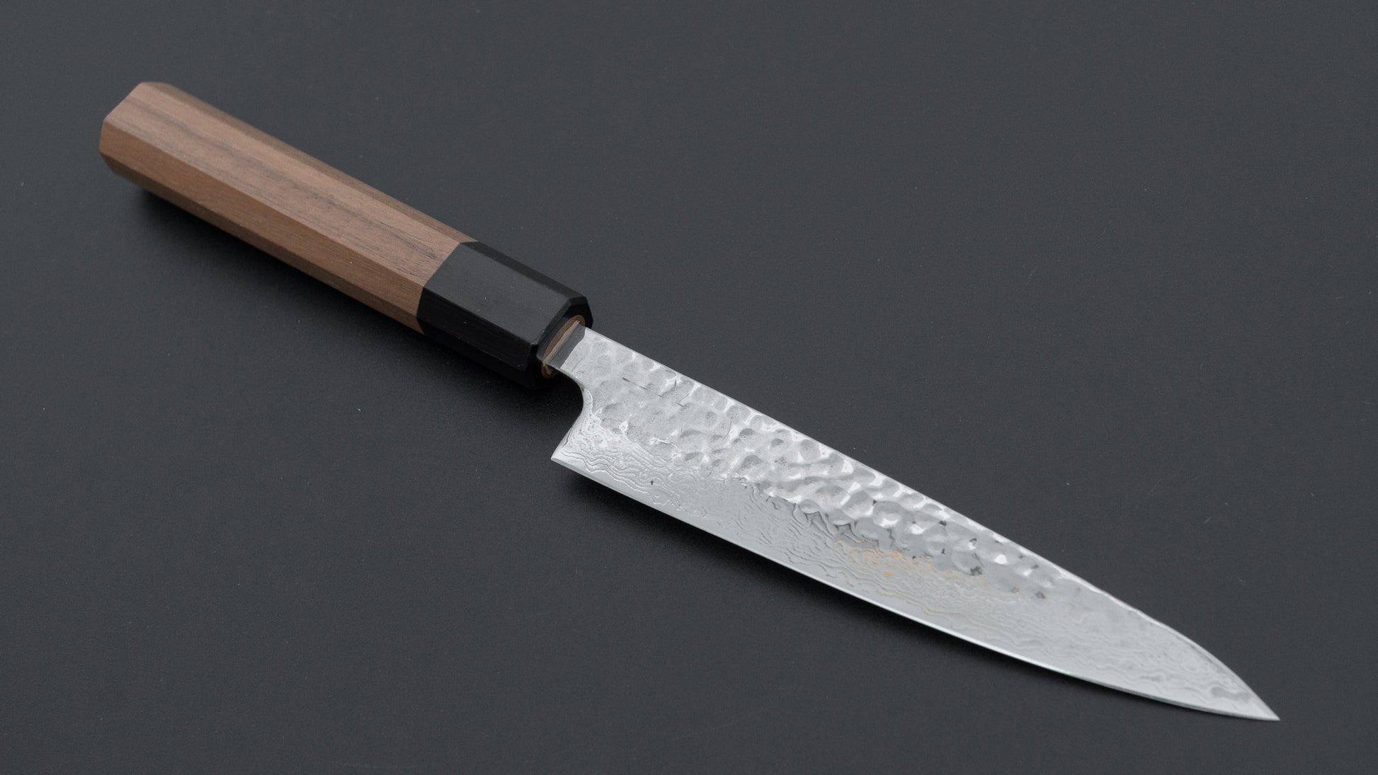 Hitohira Futana S3 Tsuchime Damascus Petty 135mm Walnut Handle