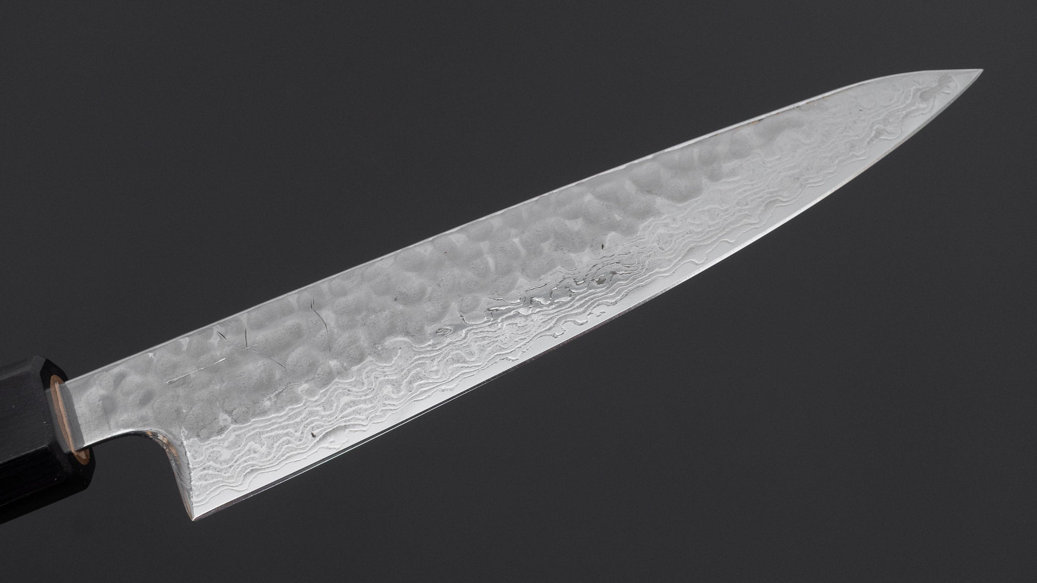 Hitohira Futana S3 Tsuchime Damascus Petty 135mm Walnut Handle