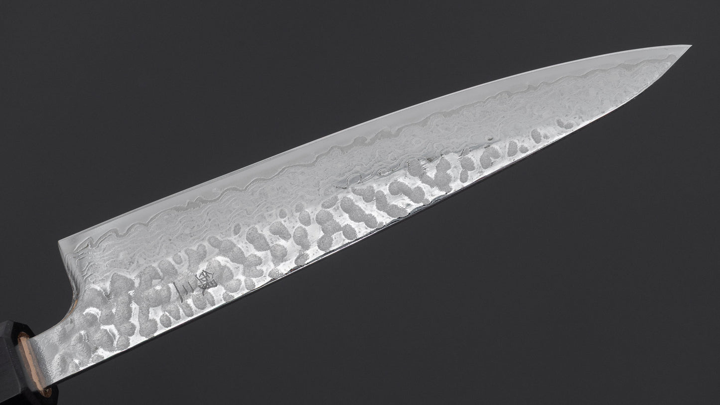 Hitohira Futana S3 Tsuchime Damascus Petty 135mm Walnut Handle