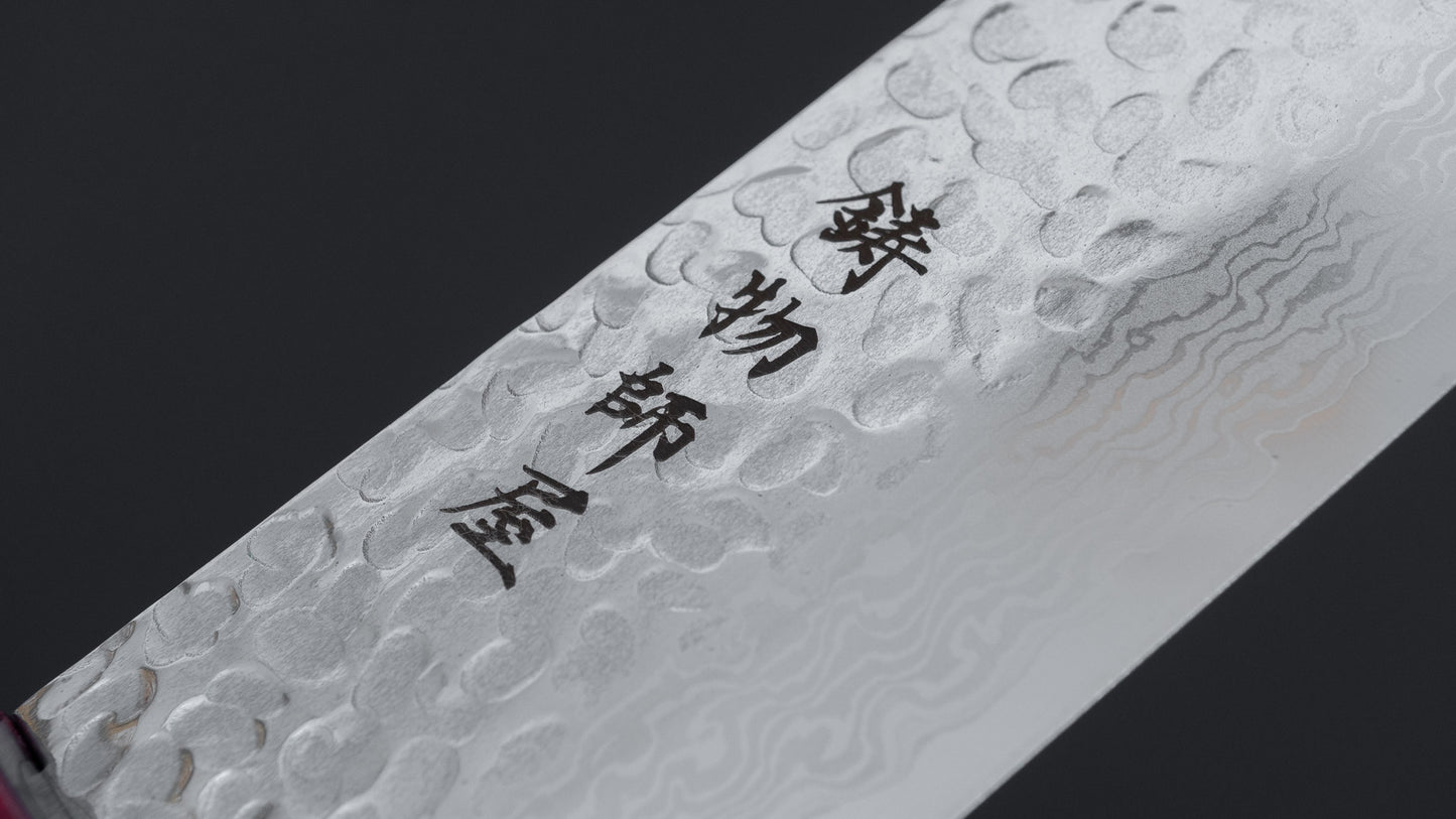 Hitohira Imojiya FW VG10 Tsuchime Damascus Nakiri Pakka Handle