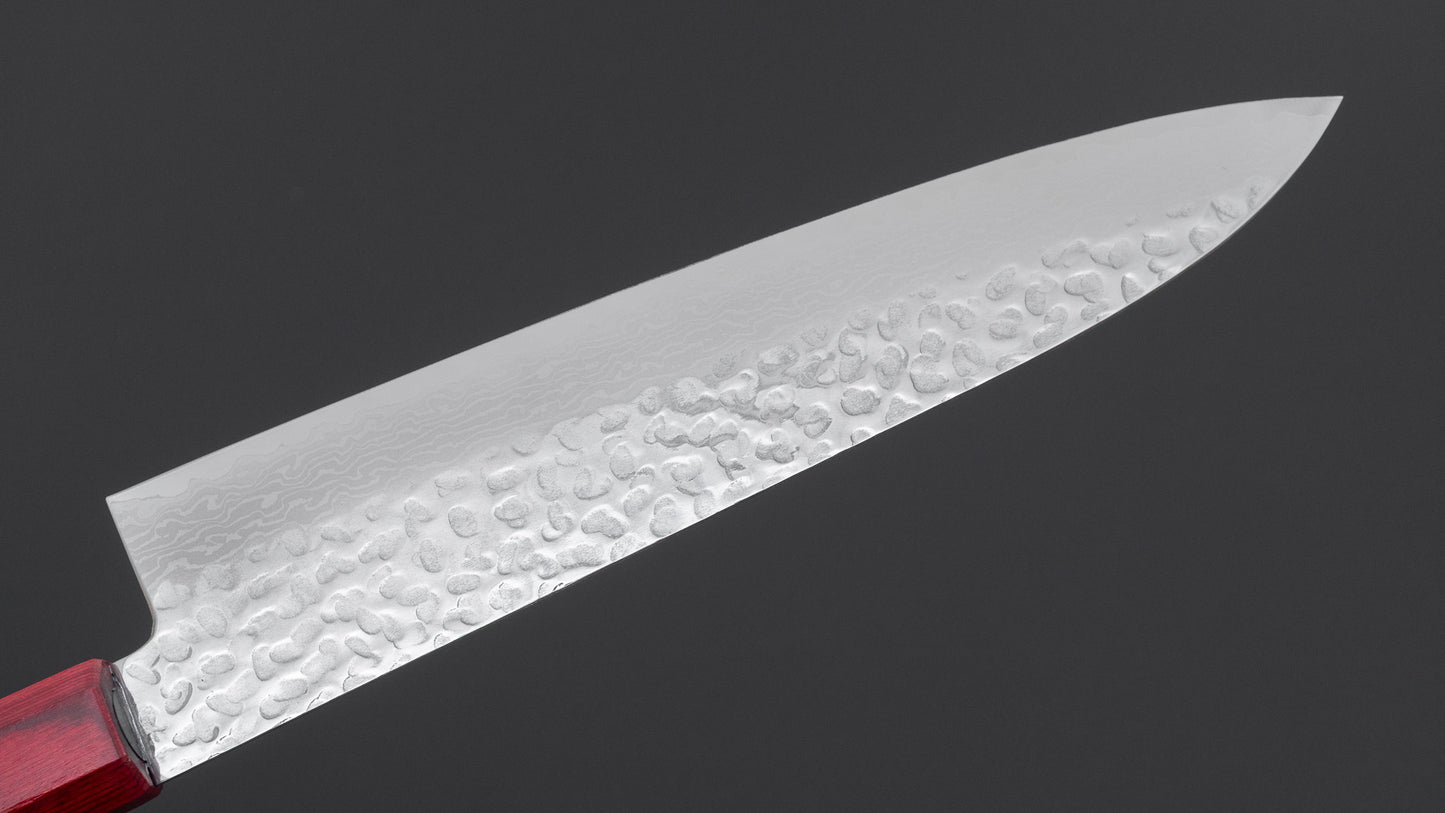 Hitohira Imojiya FW VG10 Tsuchime Damascus Gyuto 210mm Pakka Handle