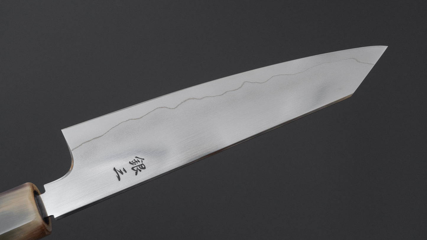 Tetsujin Silver #3 Ukiba Kiritsuke Petty 135mm Taihei Makassar Ebony Handle