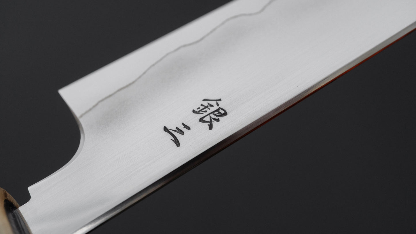 Tetsujin Silver #3 Ukiba Kiritsuke Petty 135mm Taihei Makassar Ebony Handle