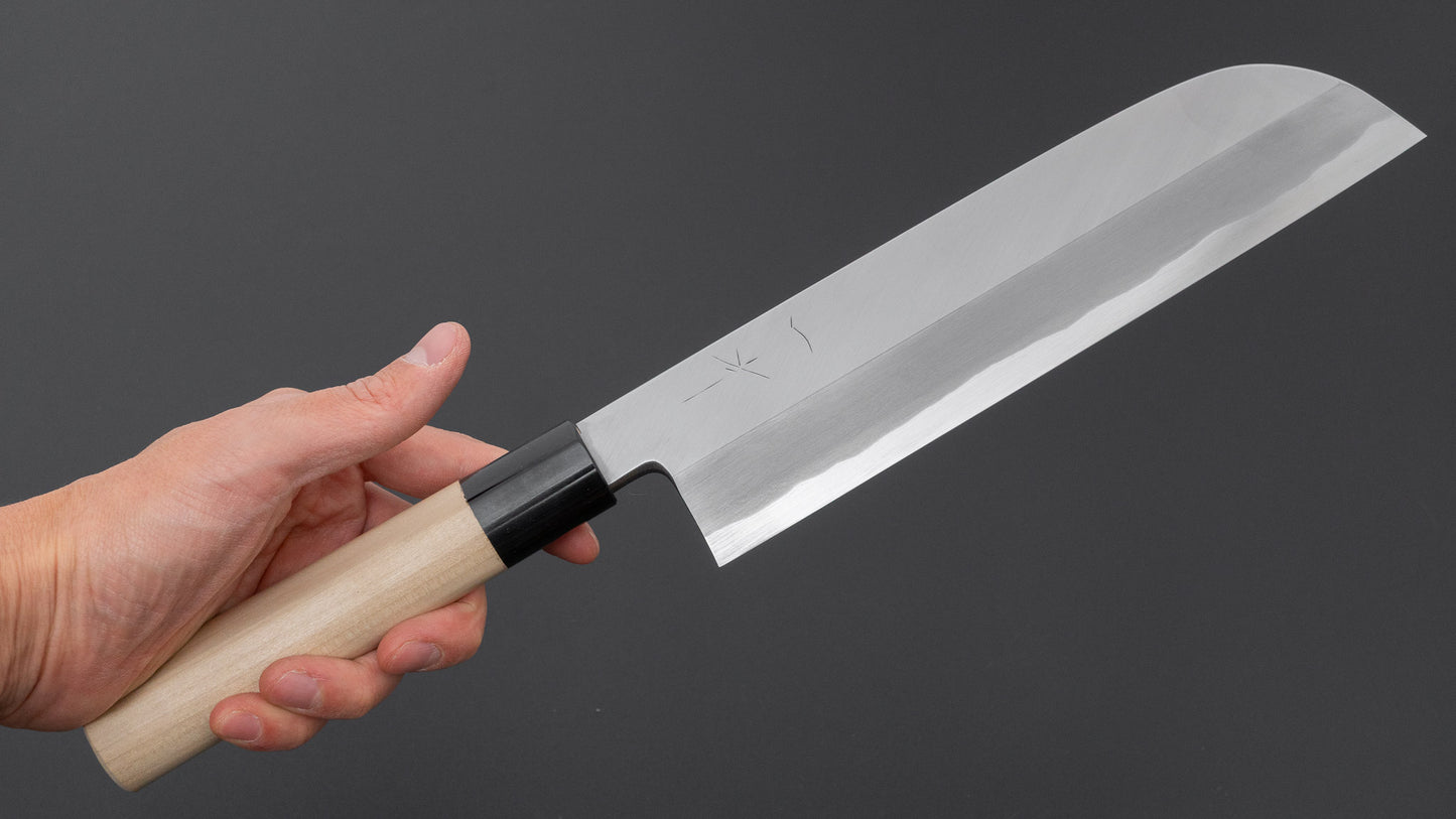 Hitohira Togashi White #2 Kamagata Usuba 225mm Ho Wood Handle (D-Shape/ Saya)