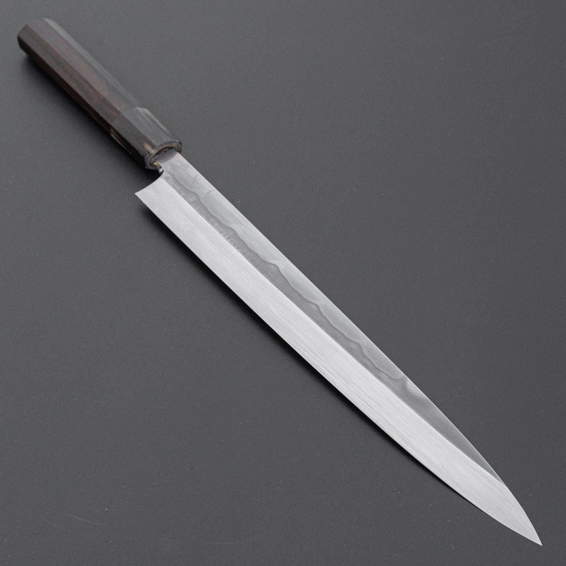 Hitohira Togashi White #1 Sanbonsugi Mizu Honyaki Yanagiba 300mm Taihei Makassar Ebony Handle (Saya)