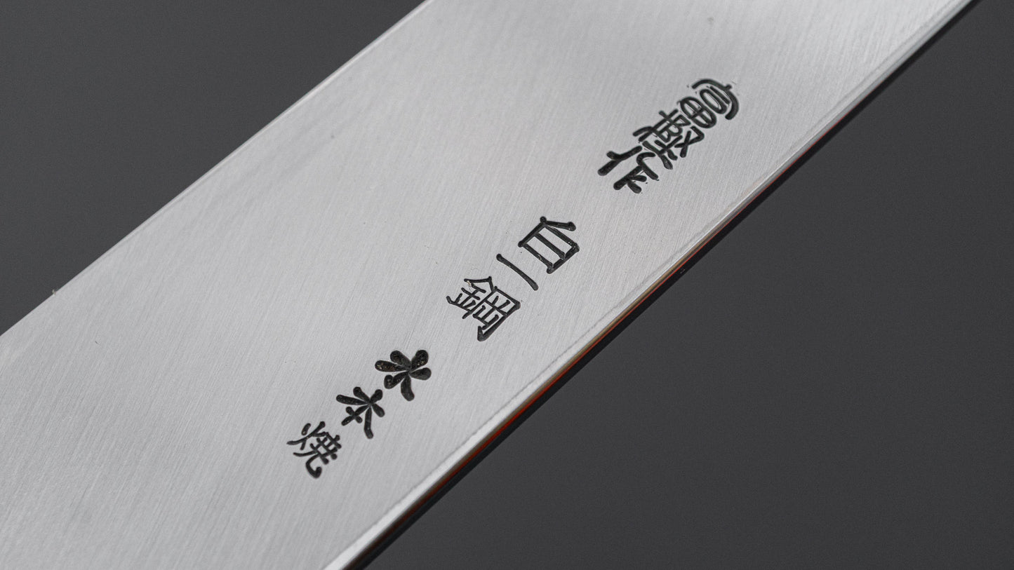 Hitohira Togashi White #1 Sanbonsugi Mizu Honyaki Yanagiba 300mm Taihei Makassar Ebony Handle (Saya)