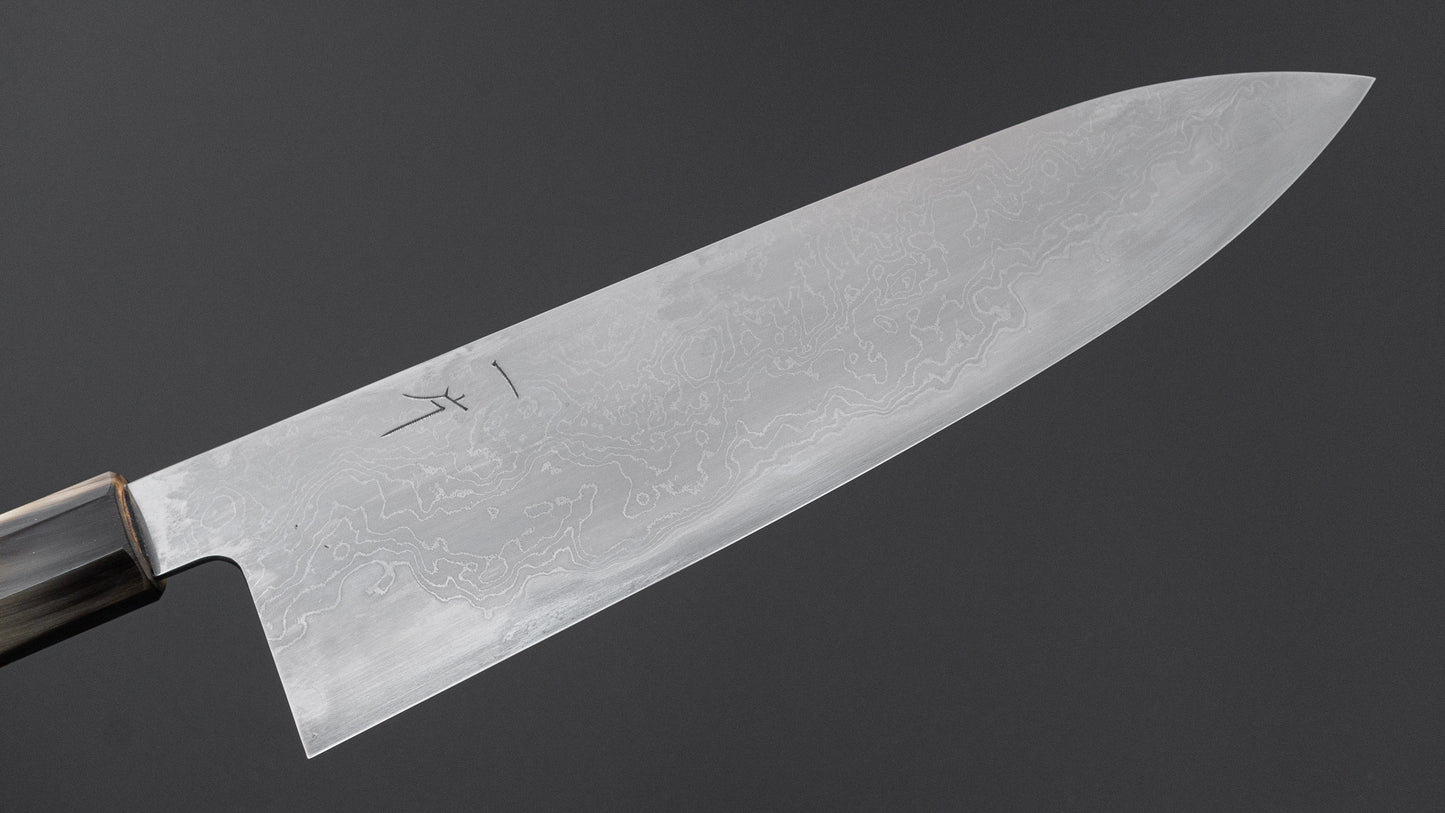 Hitohira Tokuuchi Tanaka Atsushi White #1 Damascus Gyuto 240mm Cocobolo Handle