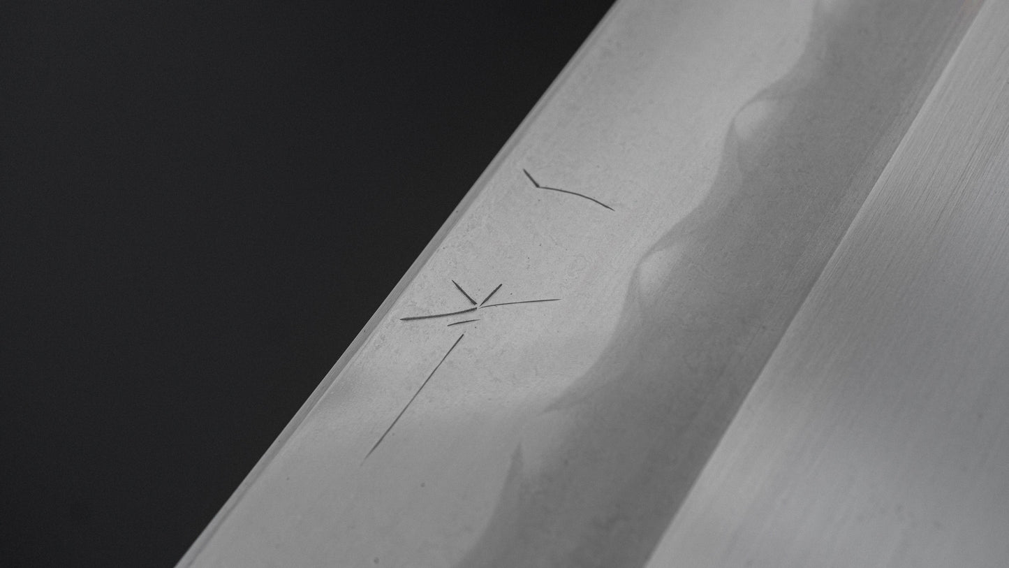 Hitohira Togashi White #1 Notaremon Mizu Honyaki Nakiri Taihei Makassar Ebony Handle (#105/ Saya)