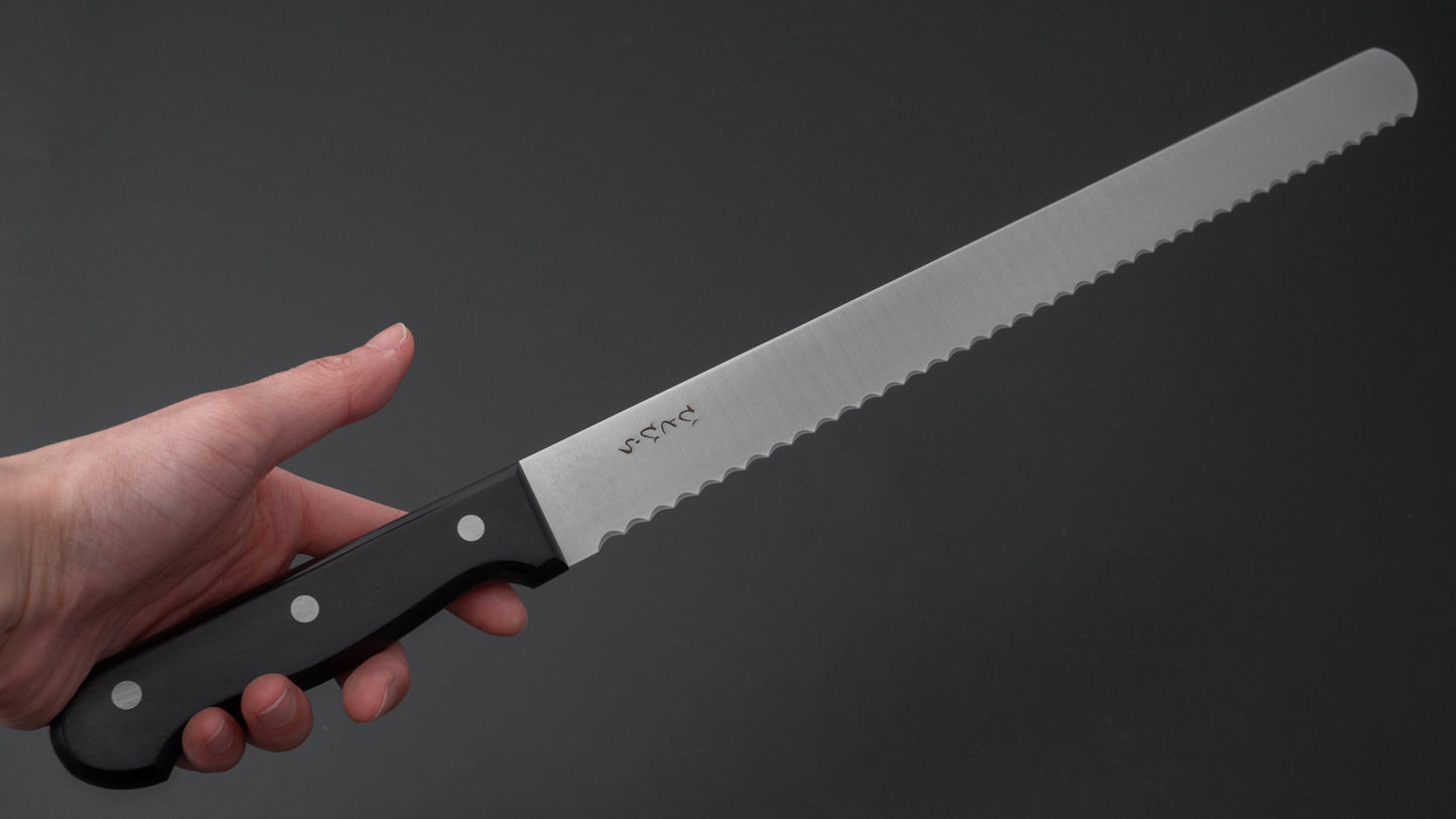 Hitohira Hiragana Bread Knife 300mm Pakka Handle - HITOHIRA