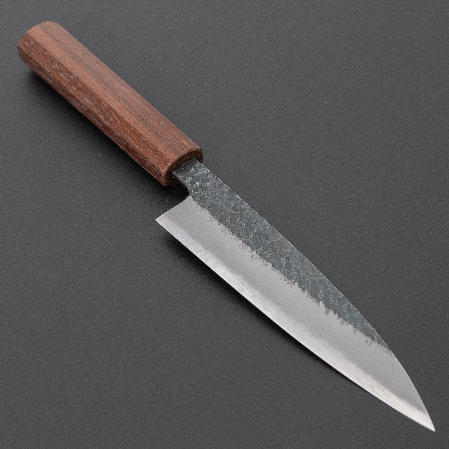宗石工房 青2 槌目 黒打 ペティナイフ 135mm ウォールナット柄