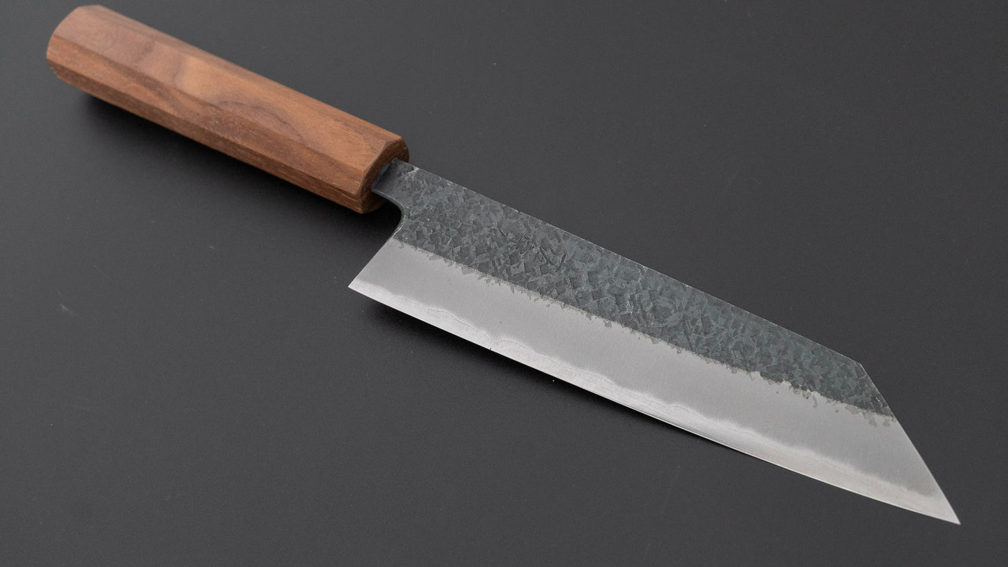 宗石工房 青2 槌目 黒打 文化 165mm ウォールナット柄