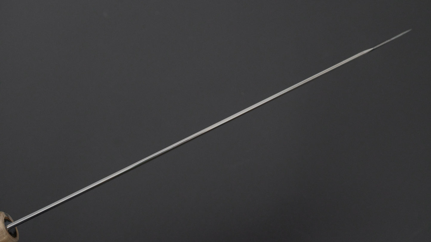 ひとひら 富樫 白一鋼 湾れ紋 水本焼 切付牛刀 240mm 暹羅柿柄 (#160)