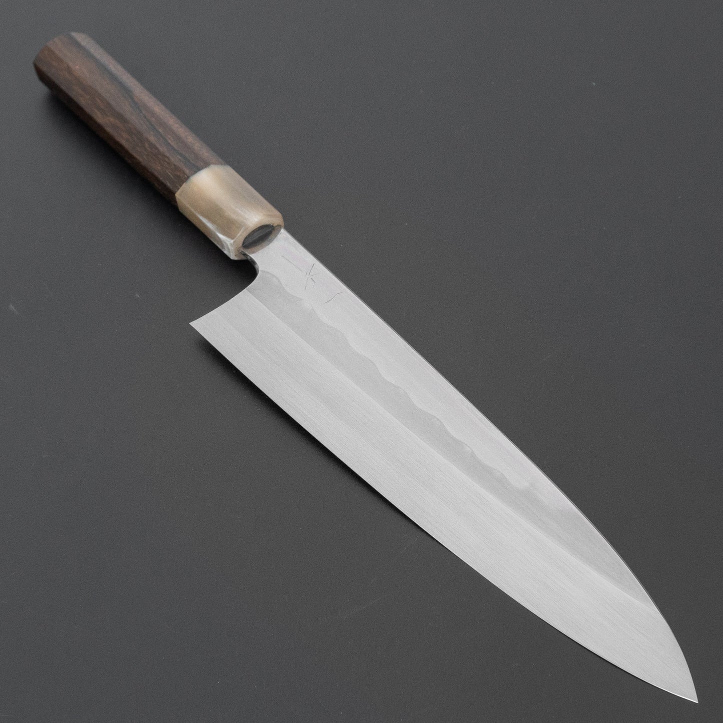 ひとひら 富樫 白一鋼 湾れ紋 水本焼 牛刀 240mm 暹羅柿柄 (#164)