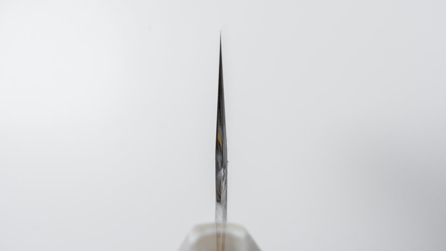 ひとひら 富樫 白一鋼 湾れ紋 水本焼 牛刀 240mm 暹羅柿柄 (#164)