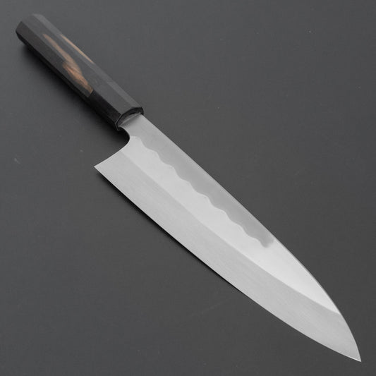 Hitohira Togashi White #1 Notaremon Mizu Honyaki Gyuto 240mm Kurokaki Persimmon Handle (#165/ Saya)
