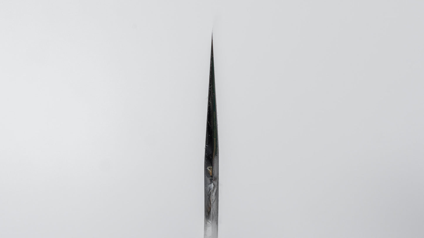 ひとひら 富樫 白一鋼 湾れ紋 水本焼 牛刀 240mm 黒柿柄 (#173)