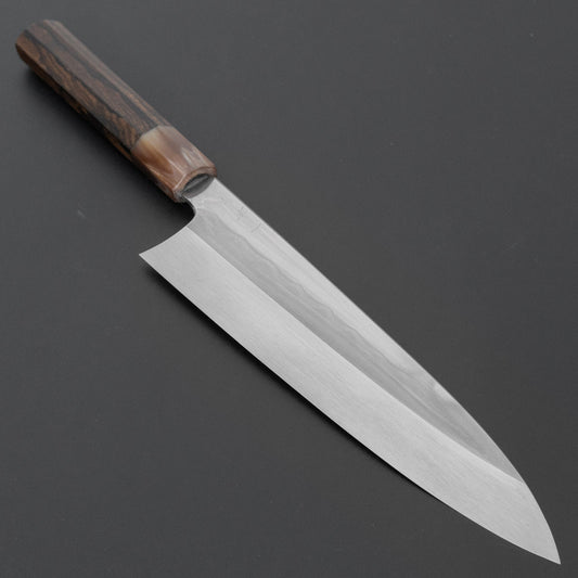 Hitohira Togashi Blue #1 Notaremon Mizu Honyaki Gyuto 240mm Ziricote Handle (#174/ Saya)