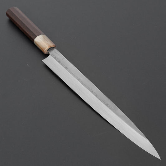 Hitohira Togashi White #1 Sanbonsugi Mizu Honyaki Yanagiba 270mm Taihei Makassar Ebony Handle (Saya)