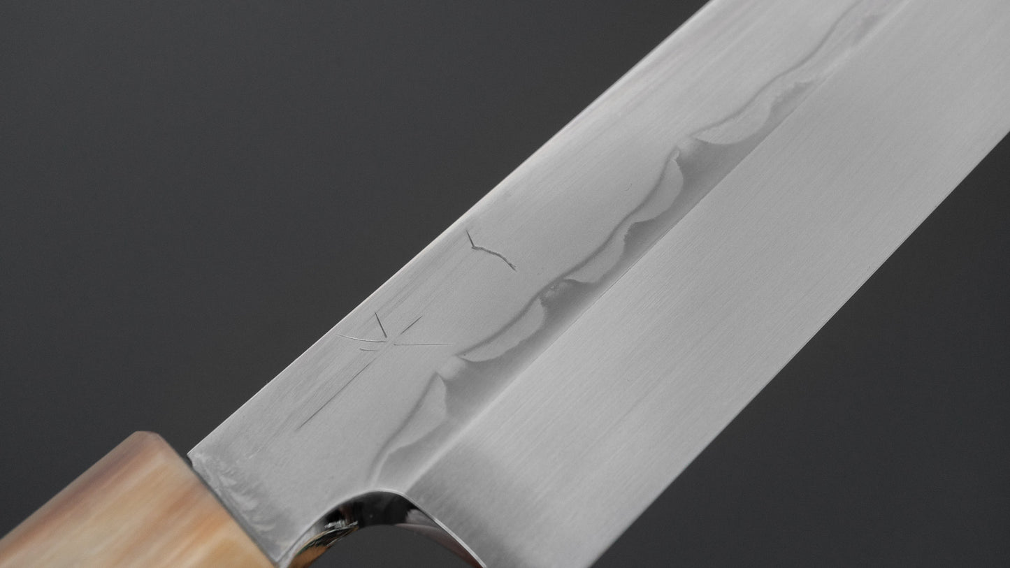 ひとひら 富樫 白一鋼 三本杉 水本焼 柳刃 270mm 太平縞黒檀柄