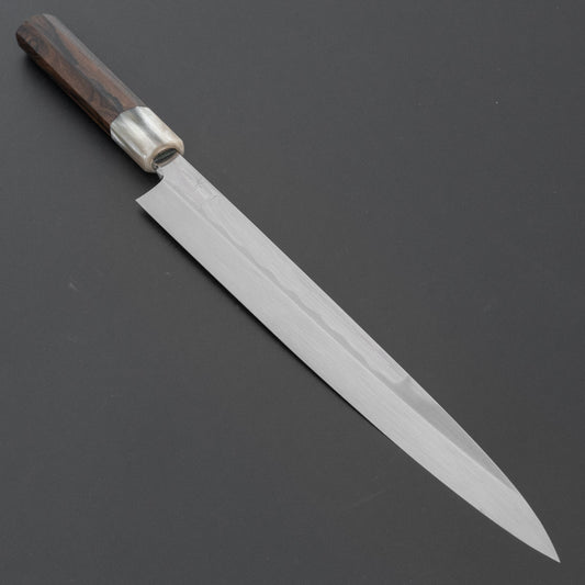 Hitohira Togashi White #1 Notaremon Mizu Honyaki Yanagiba 300mm Ziricote Handle (Fully Polished/ Saya)