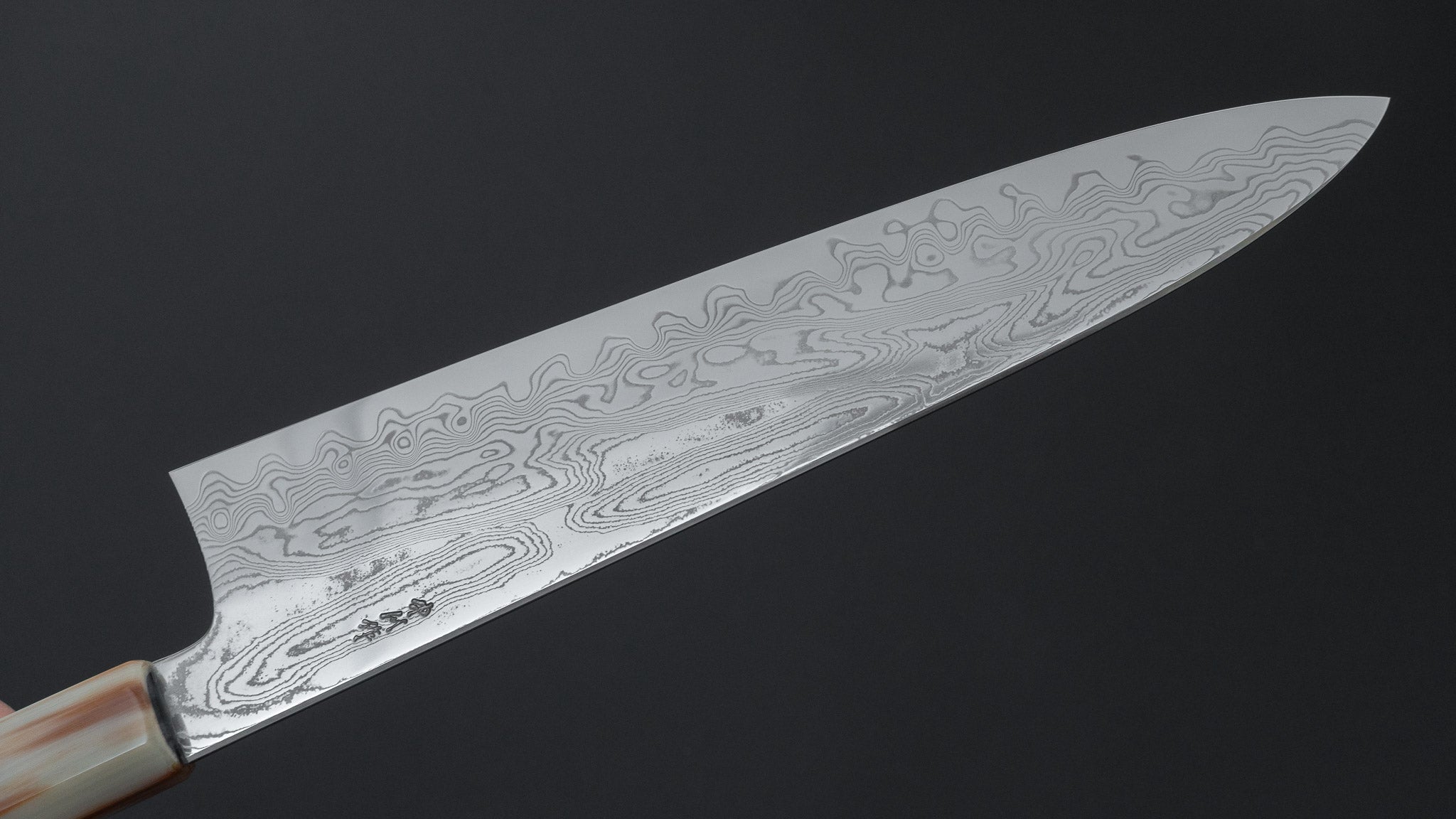 Hitohira Nakagawa Rou SG STRIX Damascus Gyuto 240mm Ebony Handle