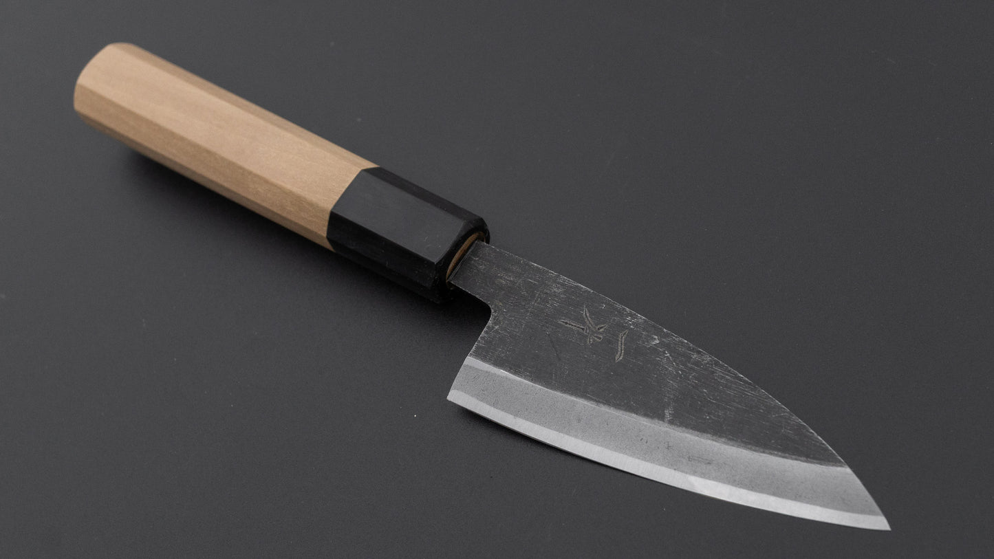 ひとひら 白二 黒打 出刃 90mm 朴柄
