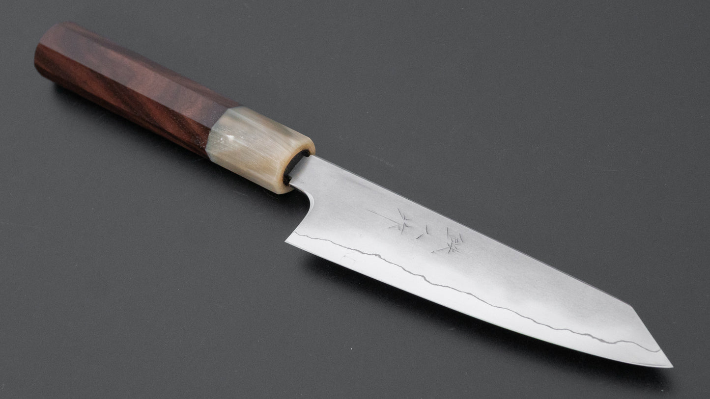 Tetsujin Silver #3 Kasumi Kiritsuke Petty 135mm Taihei Makassar Ebony Handle