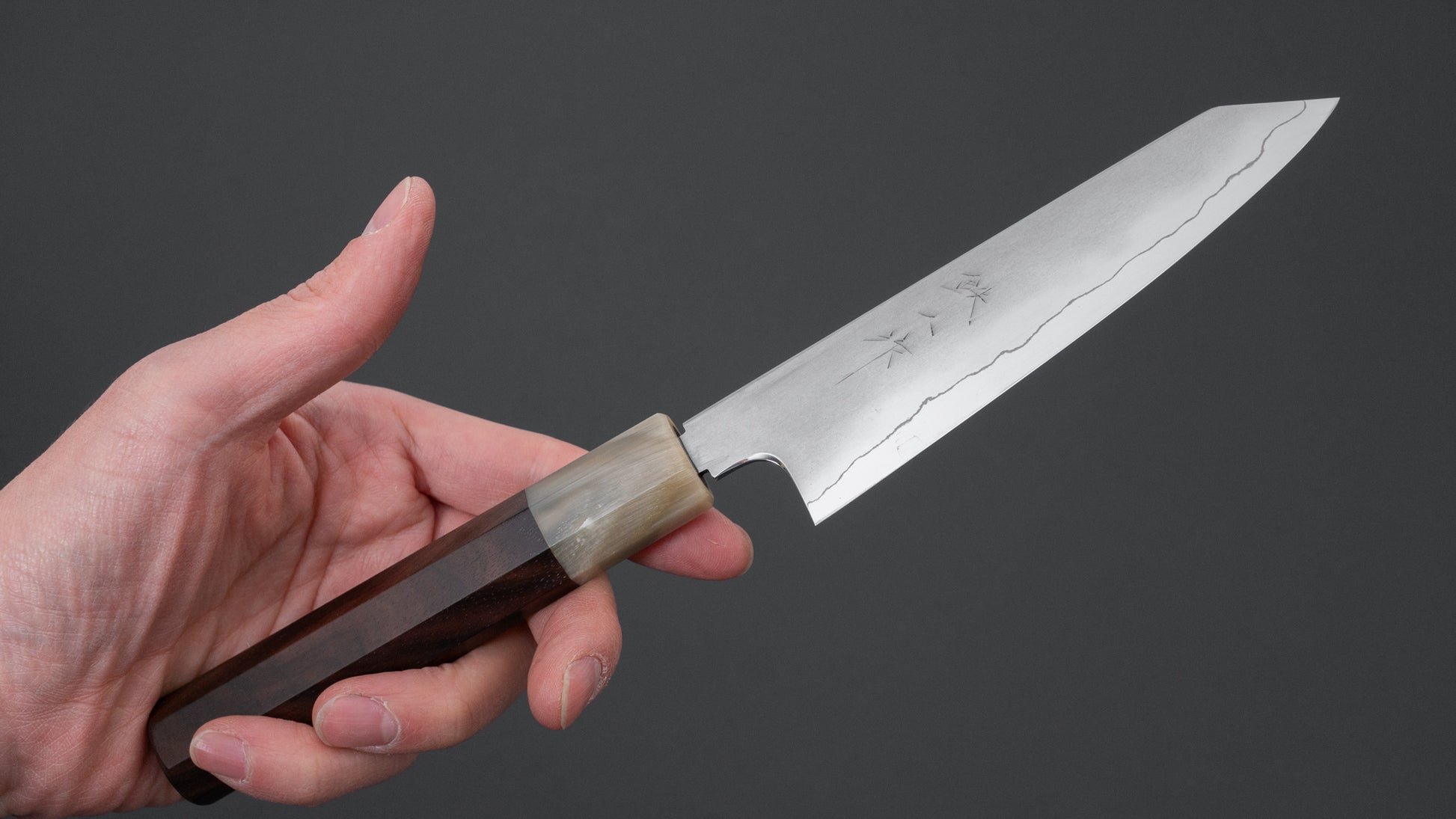 Tetsujin Silver #3 Kasumi Kiritsuke Petty 135mm Taihei Makassar Ebony Handle