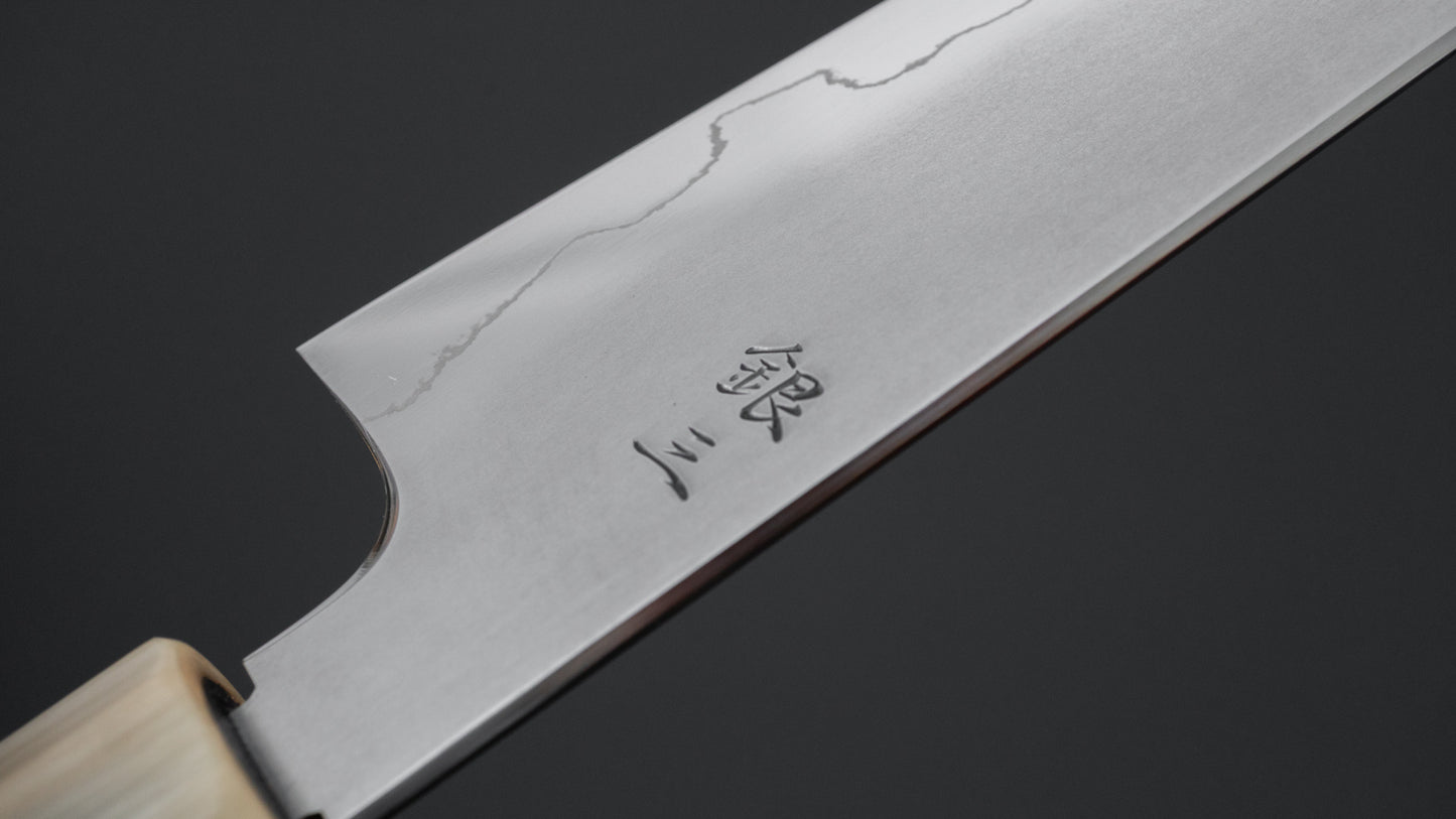 Tetsujin Silver #3 Kasumi Kiritsuke Petty 135mm Taihei Makassar Ebony Handle